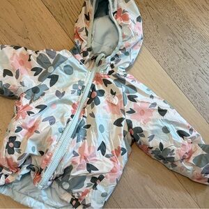 The North Face Floral/light blue Reversible Kids Jacket with Hood